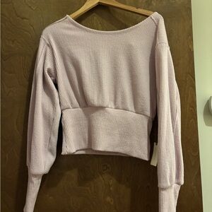 Maeve Off-the-Shoulder Lilac Sweater
